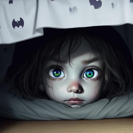 Glowing Spooky Eyes Under Bed: Childhood Fear