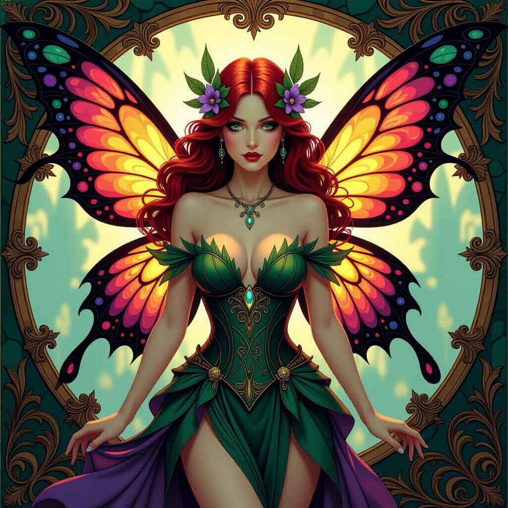 Mysterious Fairy in Baroque Splash Art Style