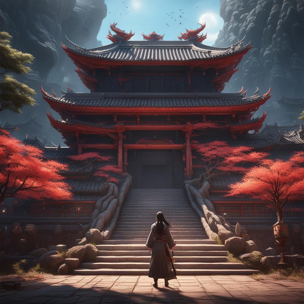 Demon Nezuko Kamado Matte Painting in 8K