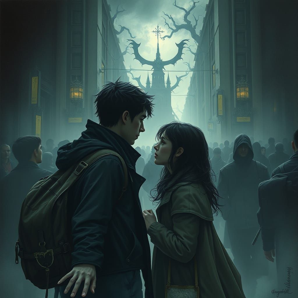 Fleeting Moment of Mystical Connection in a Crowded City