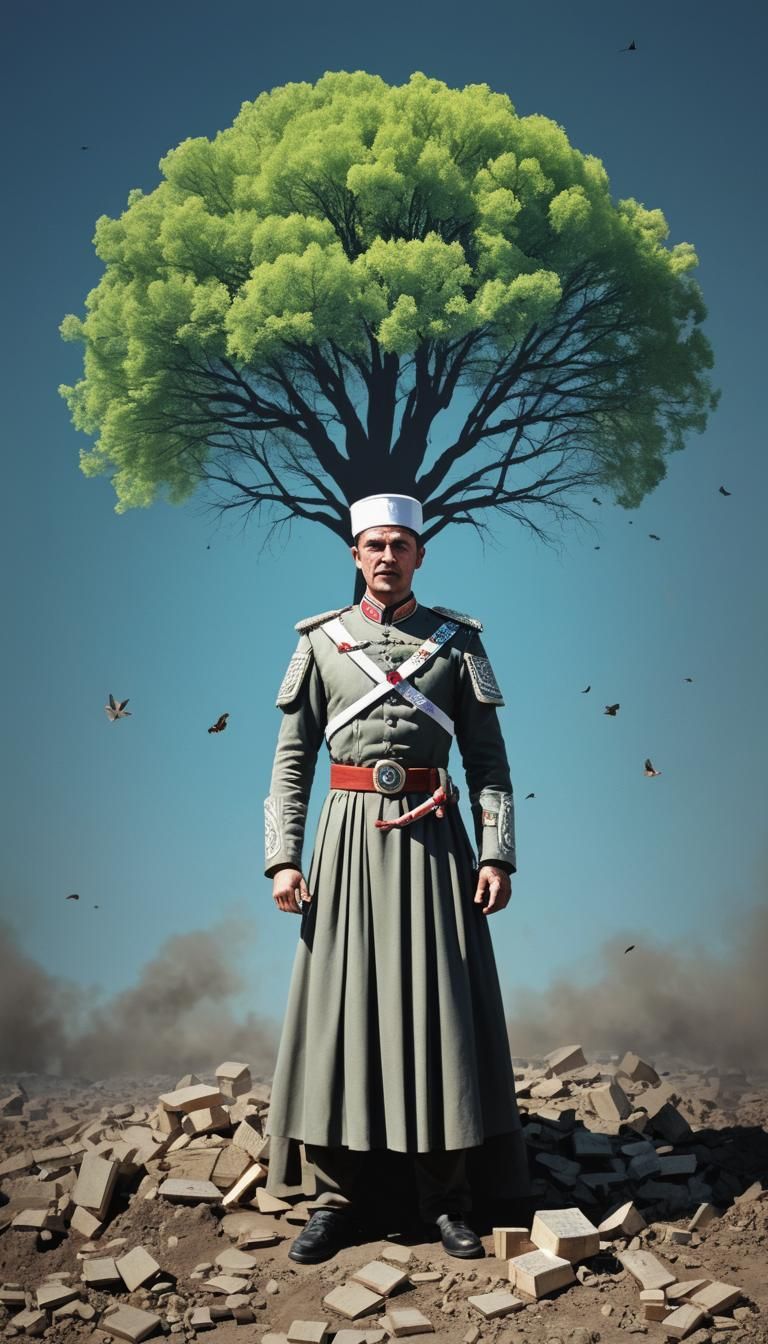 Mysterious Woman with Violet Hair on Cliff Edge