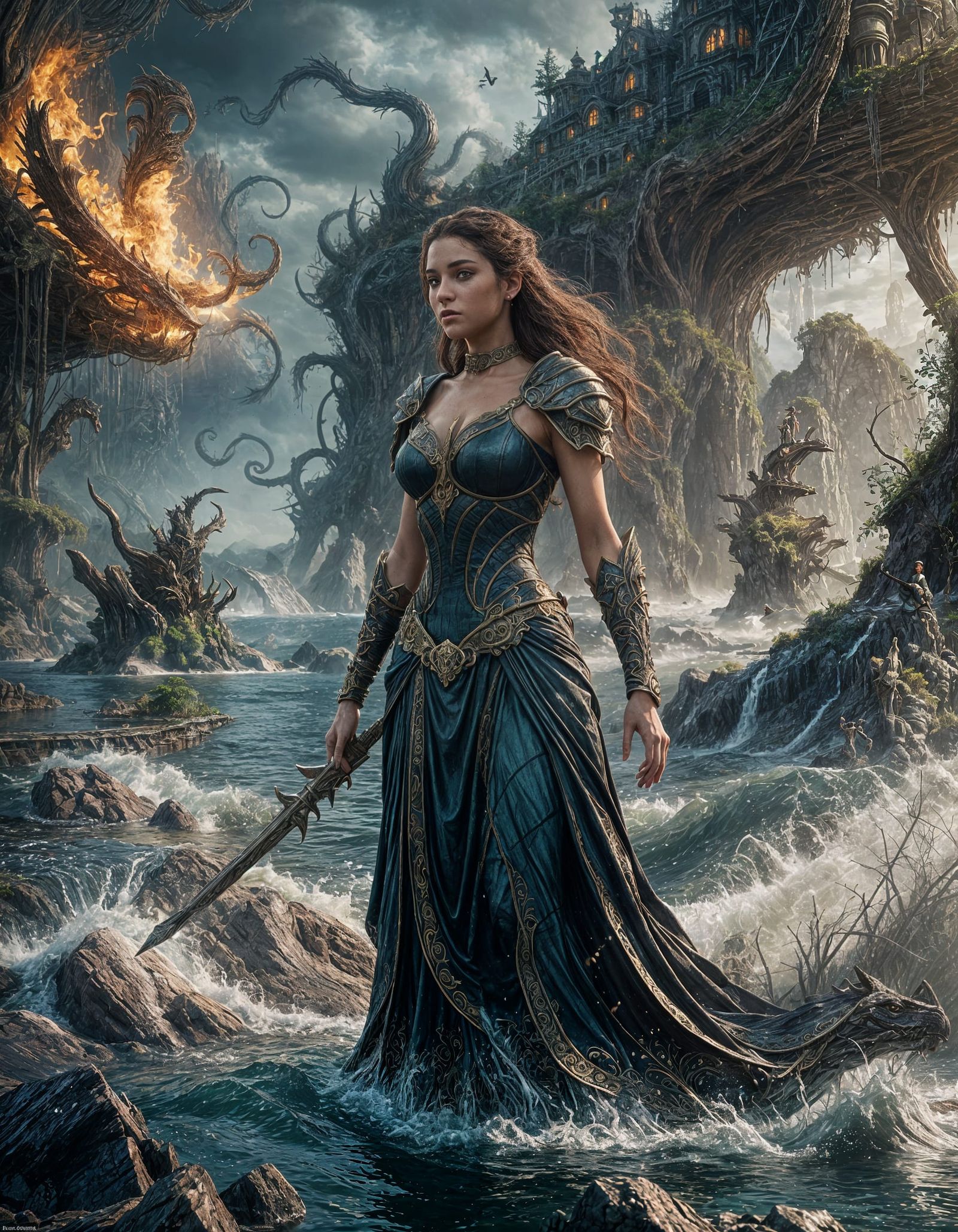 Dangerous Woman in Water: Fantasy Concept Art