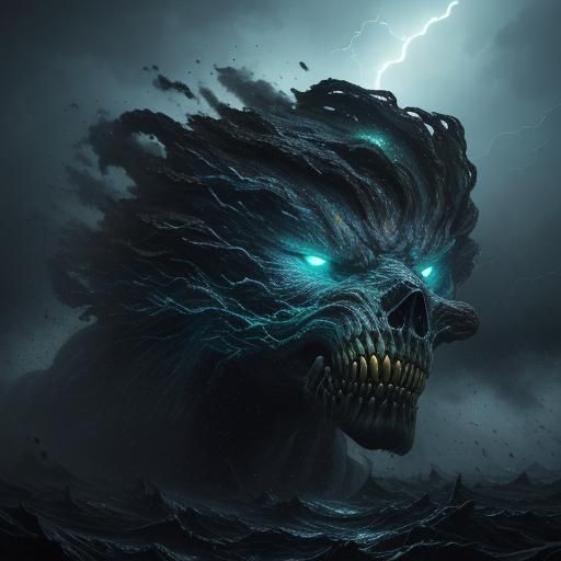 Person Experiencing Extreme Emotions in Raging Tornado