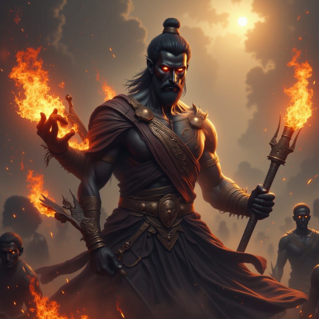 Kaal Bhairava in Dark Deities Style