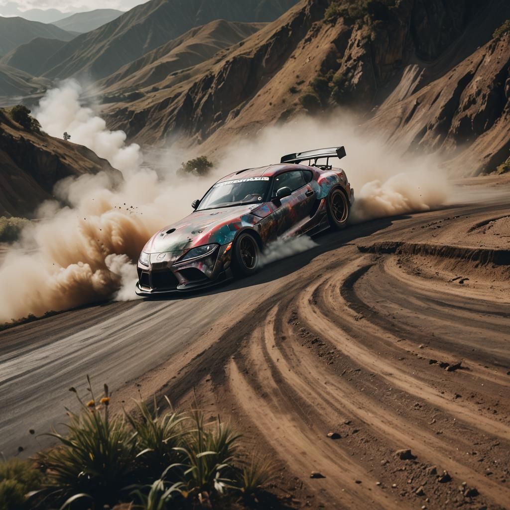 Toyota Supra MK4 Drifting Sideways: Epic Cinematic Scene