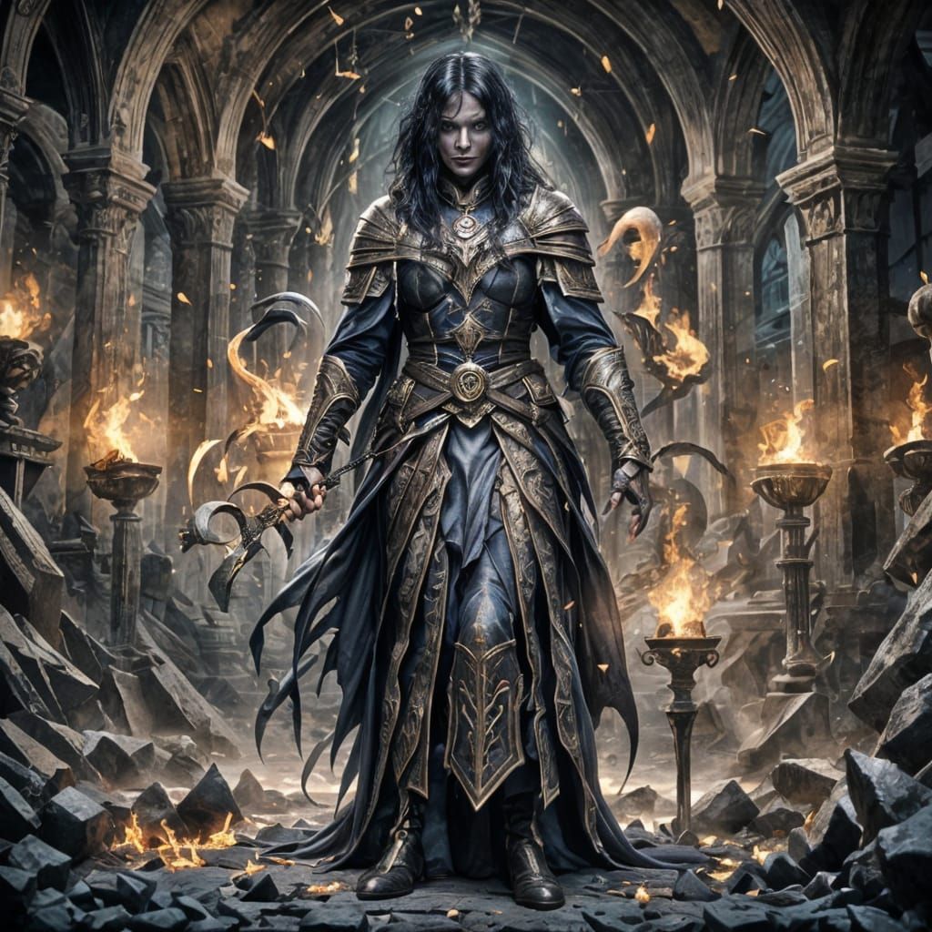 Ethereal Sorceress Battles Vampire Army