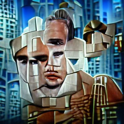 Marlon Brando Metropolis Cubist Fusion