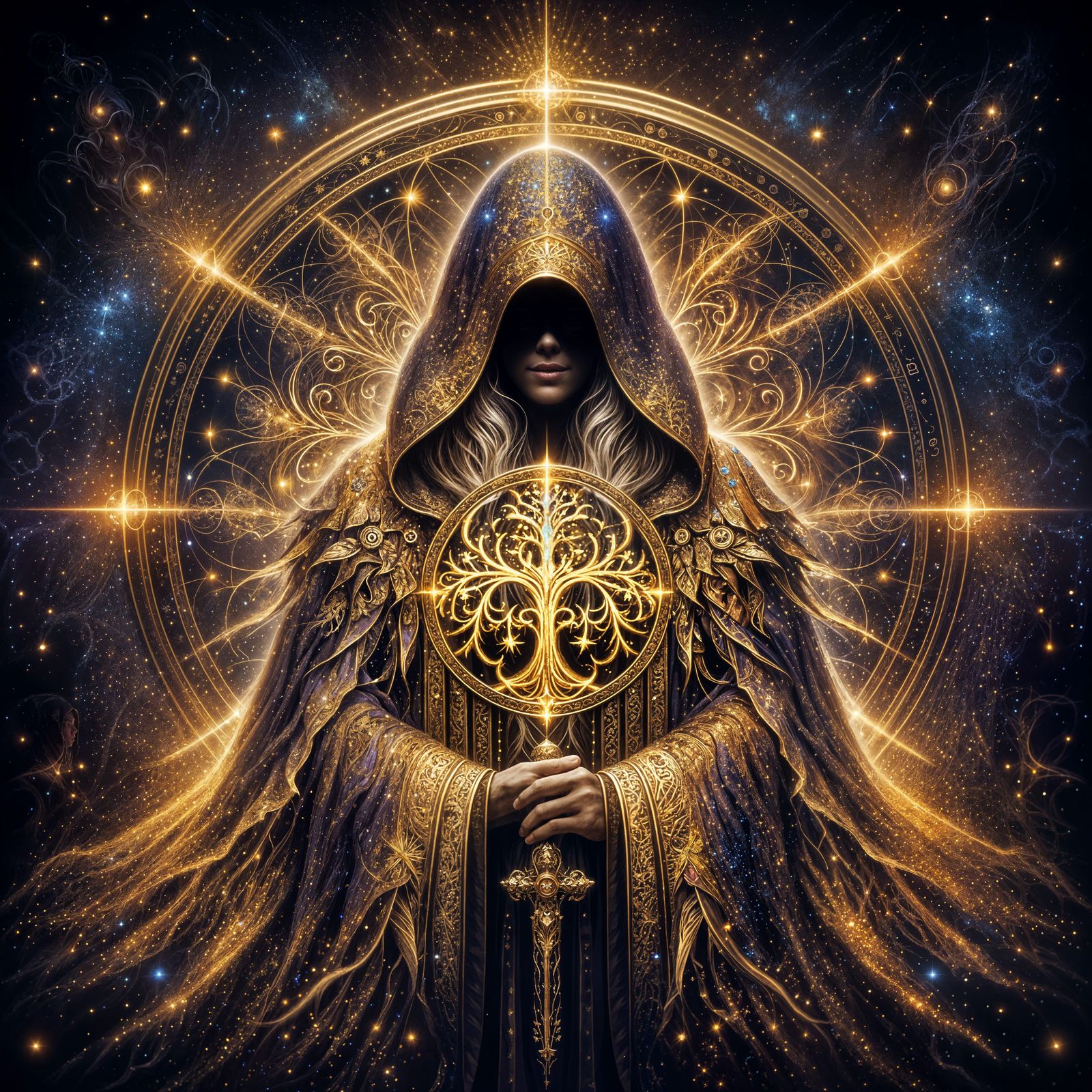 Ethereal Golden Goddess of the Blue Flame Kingdom