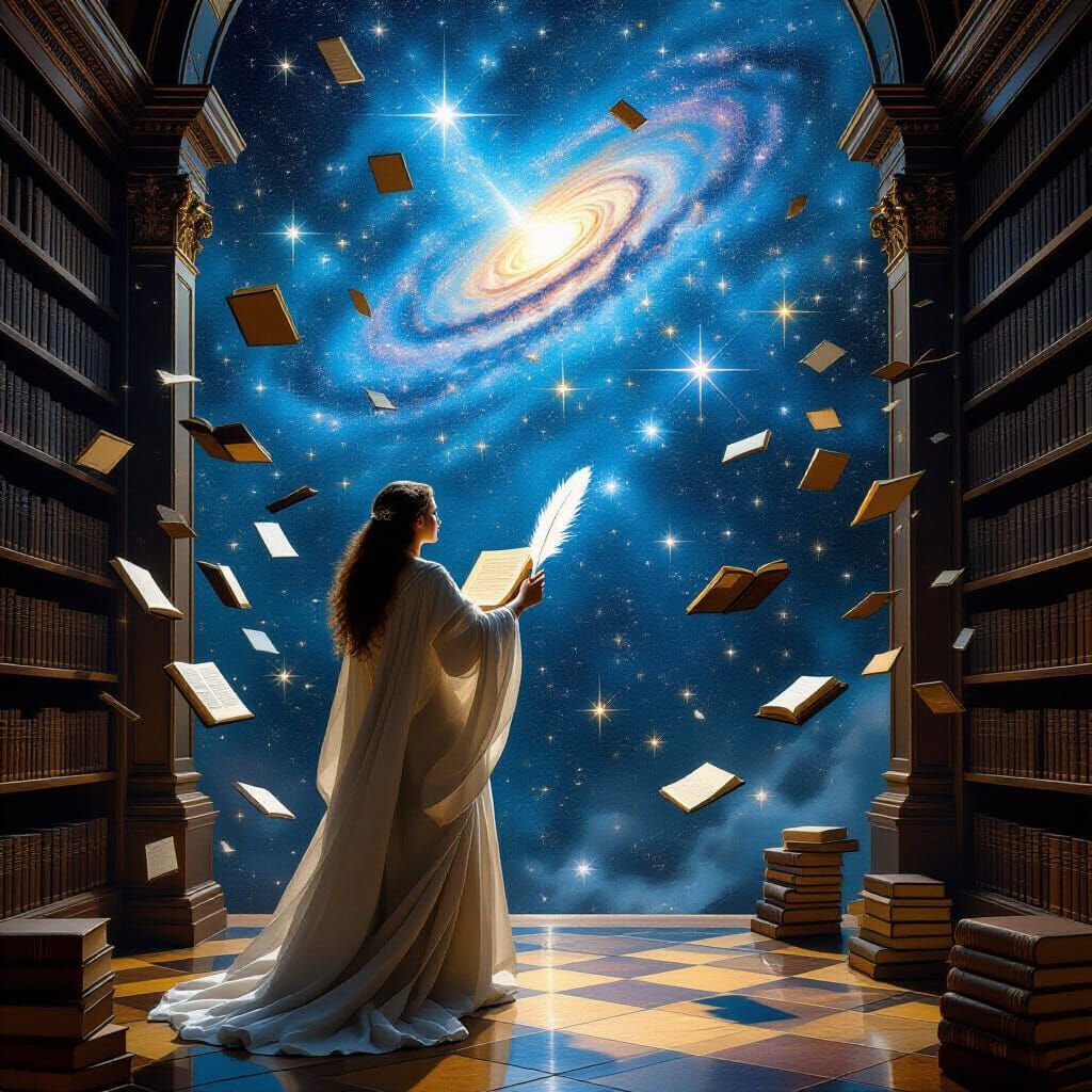 Celestial Librarian Orchestrates Constellations in Renaissan...
