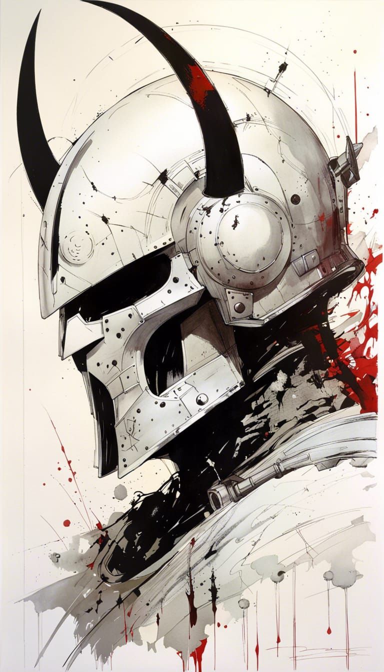 Galactic Knight with Horned Helmet in Bold Style