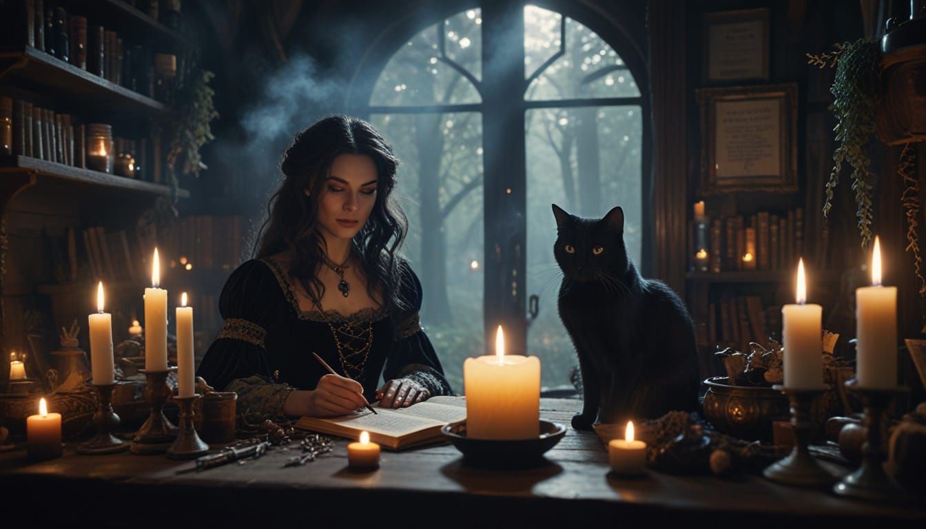 Enchanted Witch Cottage in Ancient Forest