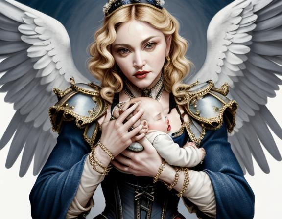 Madonna with Jean-Paul Gaultier Corset by Raphael