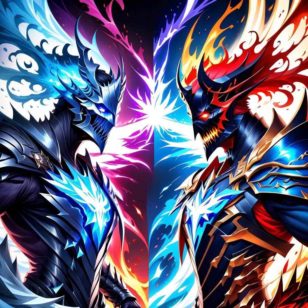 Fiery Demon vs Icy Angel Anime Battle