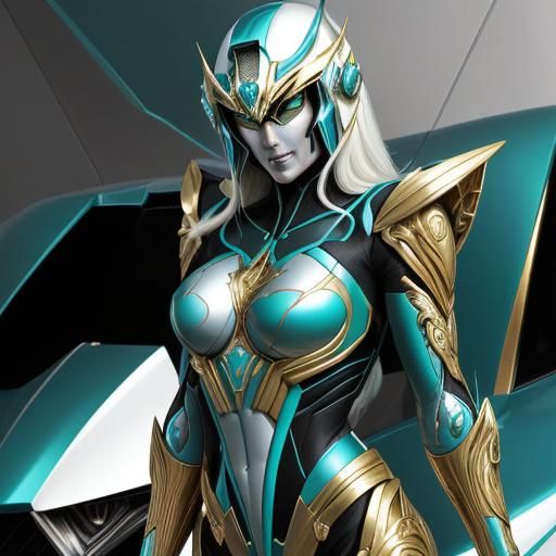 Arcee Transformer in Comic Book Art Style