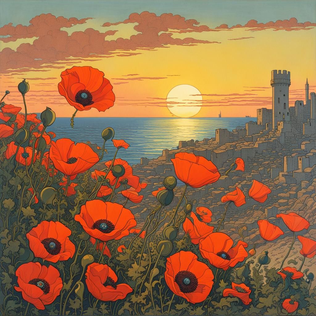 Poppies Bloom in Gaza: A Surreal Landscape