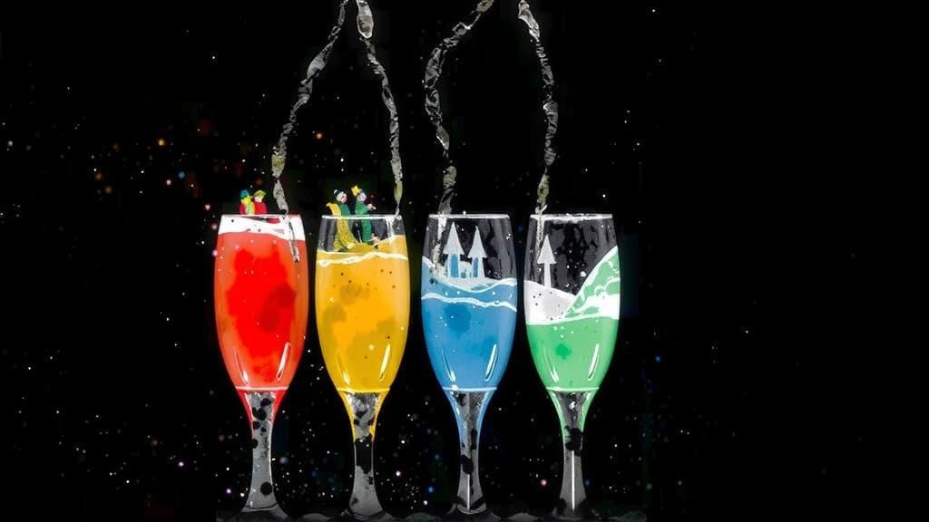 Serene Winter Village Under Starry Night Sky