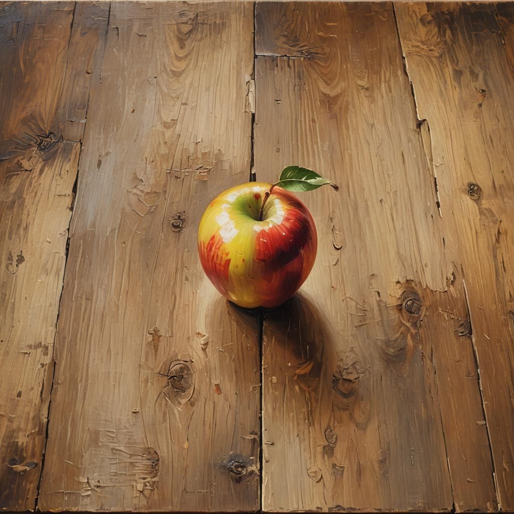 Impressionist Oil Painting of an Apple Still Life