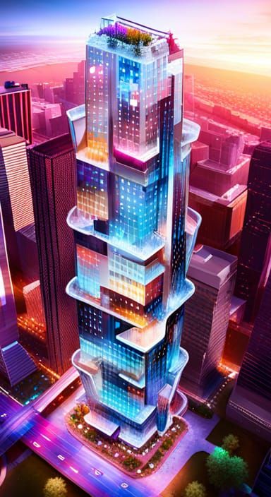 Futuristic Glass Pod Hotel: Isometric Architect Render