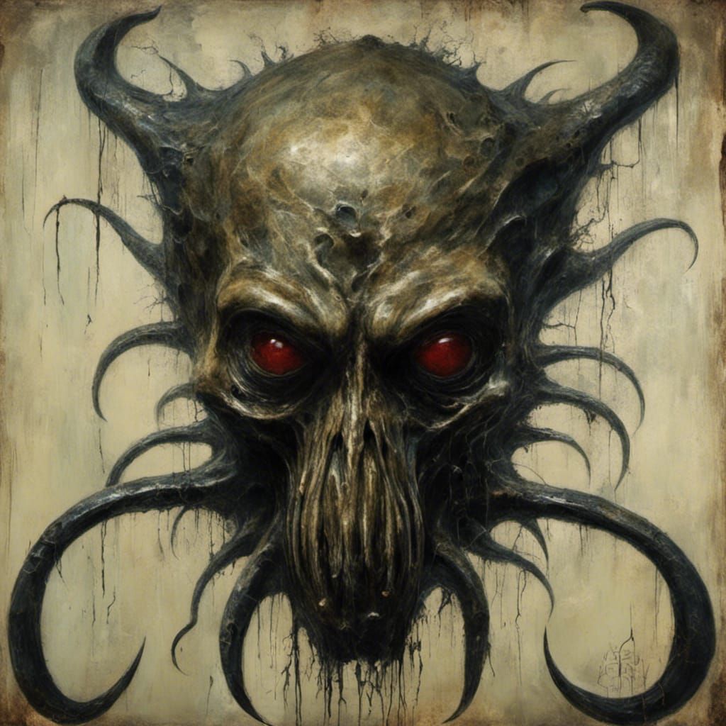 Lovecraftian Catman in Macabre Surrealist Style