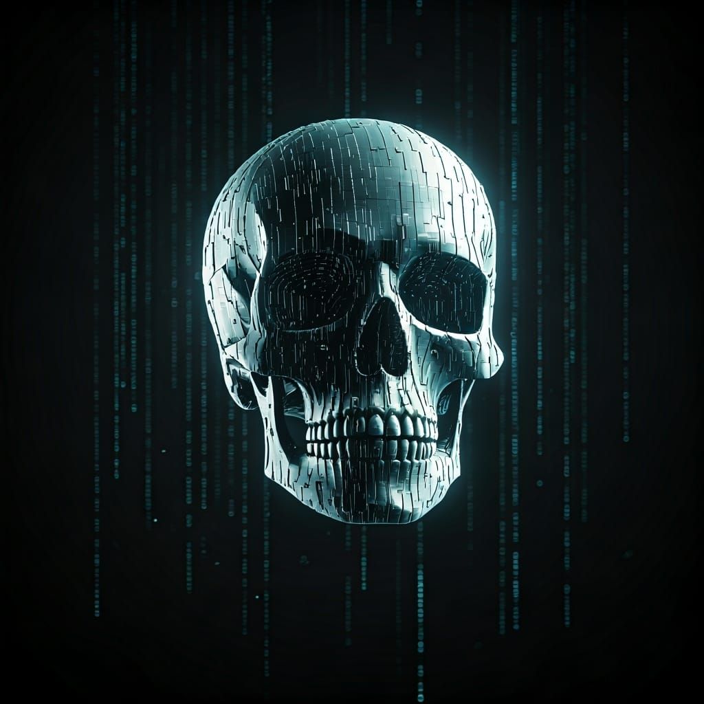 Skull made of code