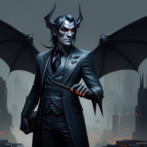 Office Imp with Briefcase in Dark Fantasy Style