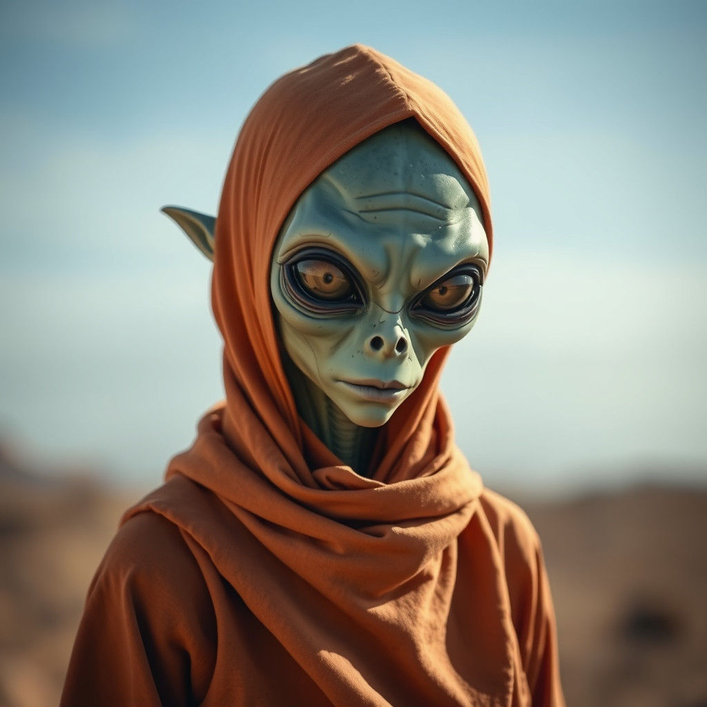 Human Dressed as Alien in Costume
