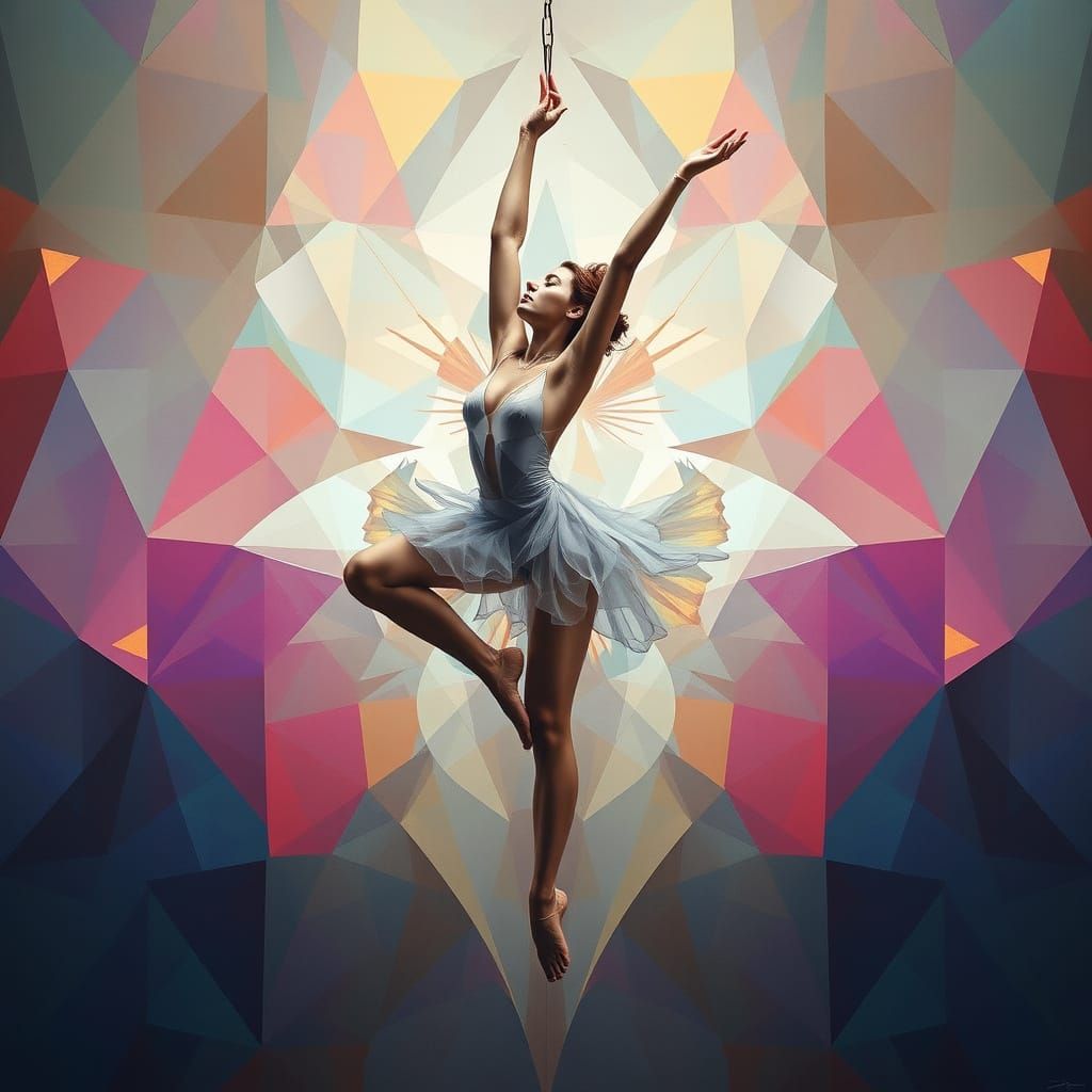 Geometric Abstract Portrait of Spectral Acrobat