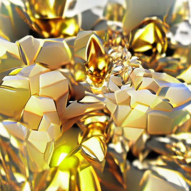 Reflective Gold Crystals with Ray Tracing