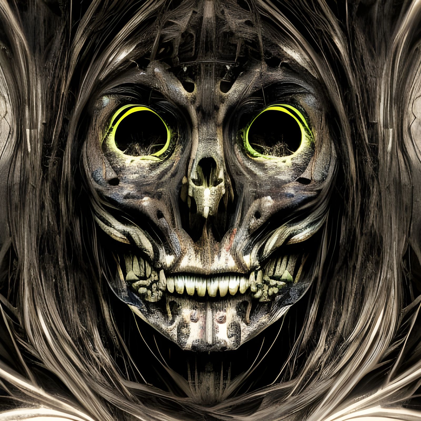 Eerie Animal Skull Mask in Dark Fantasy Style