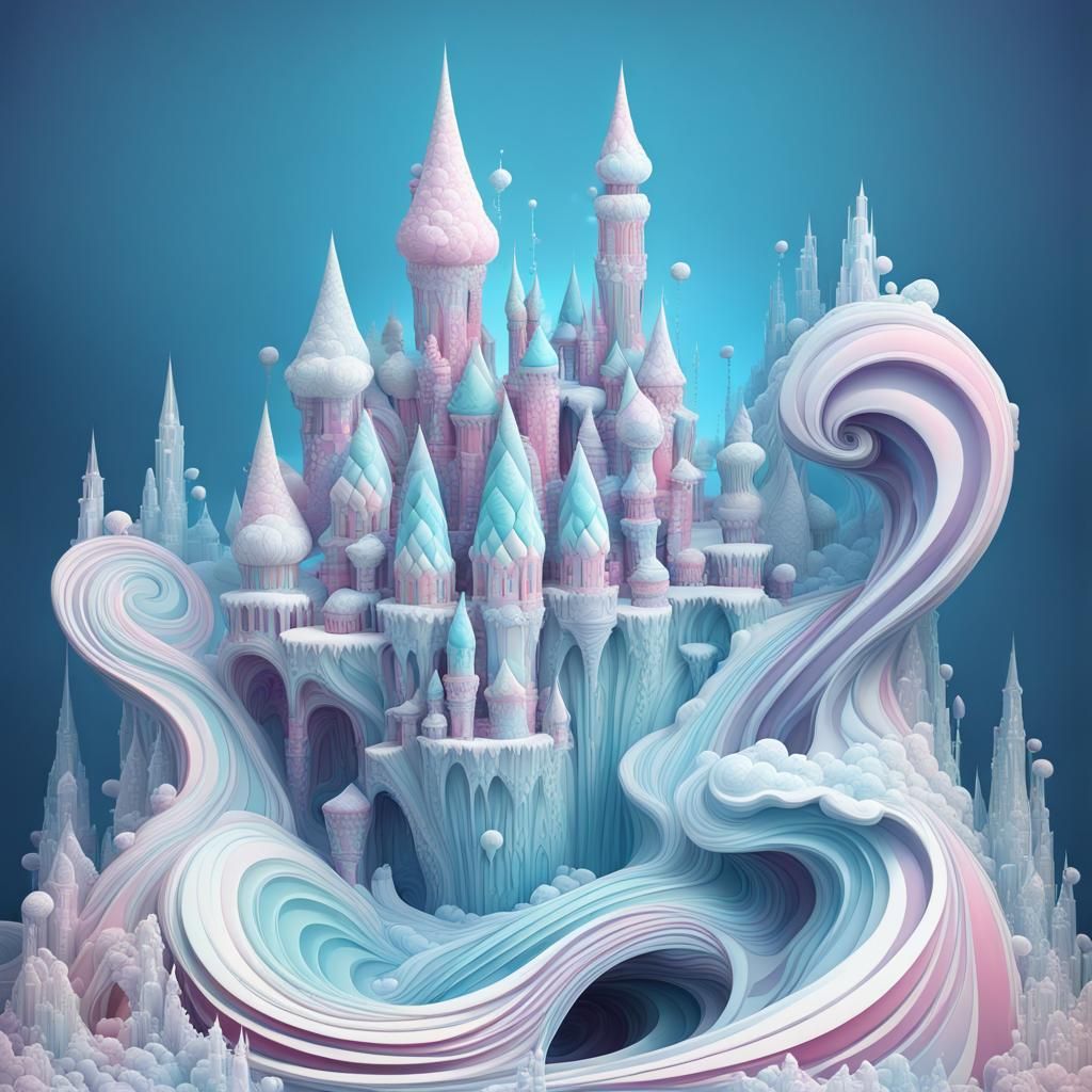 Princess Frostine's Abstract Ice Castle in Candyland