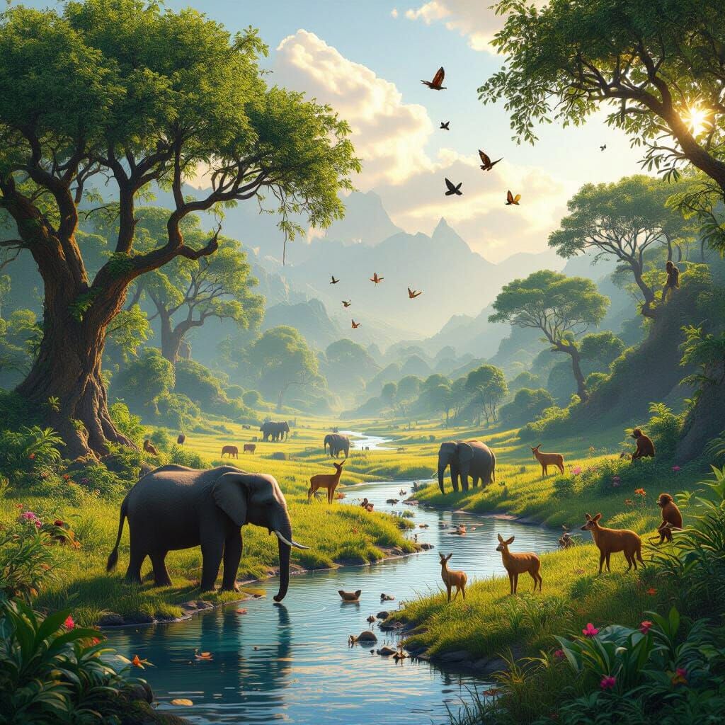 Vast Natural Landscape Teeming With Wildlife