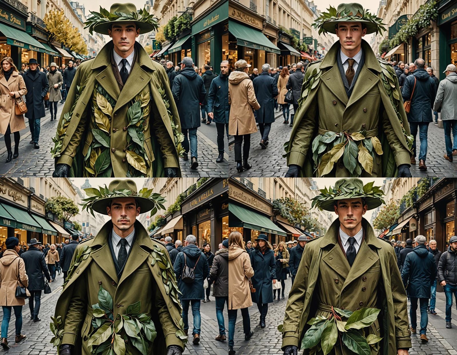 Bay Leaf Man in Art Nouveau Shopping Street