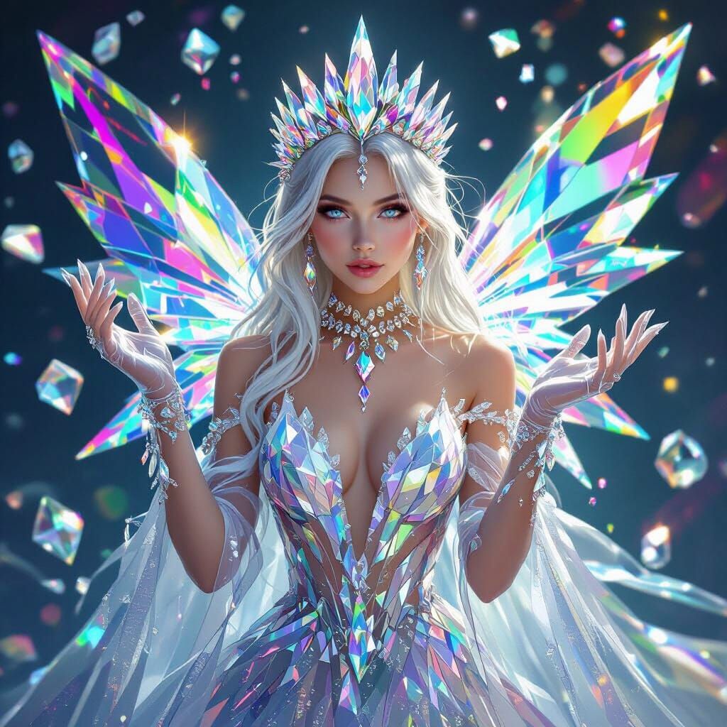 Crystal Enchantress in Hyperrealistic Fantasy Style