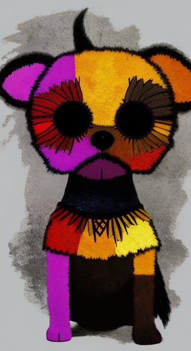 Vibrant Yorkie in a Kaleidoscope of Colors, Inspired by Paul...