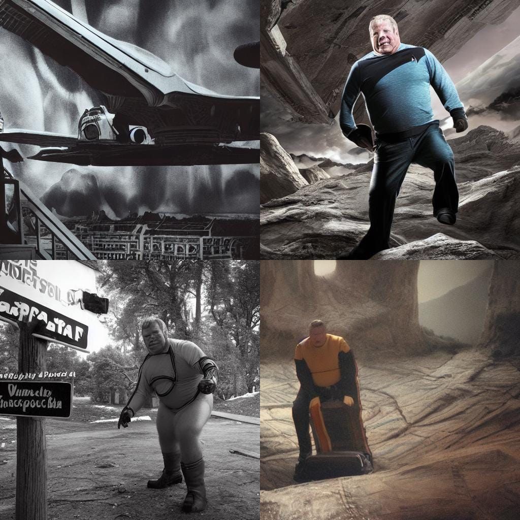 Obese Captain Kirk on Alien World, Cracks Planet