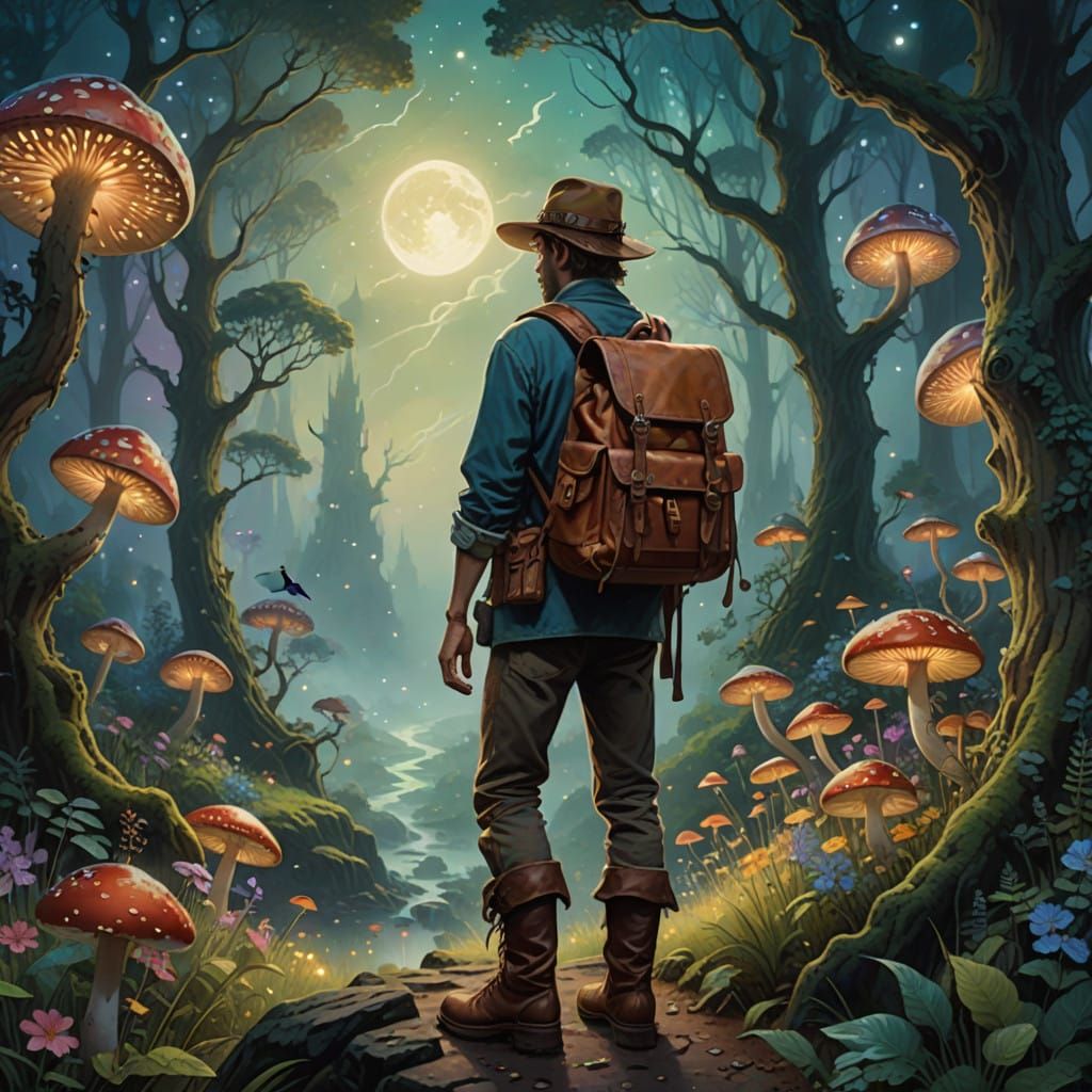 Ethereal Fantasy Landscape in Gouache, Inspired by Thomas Ki...