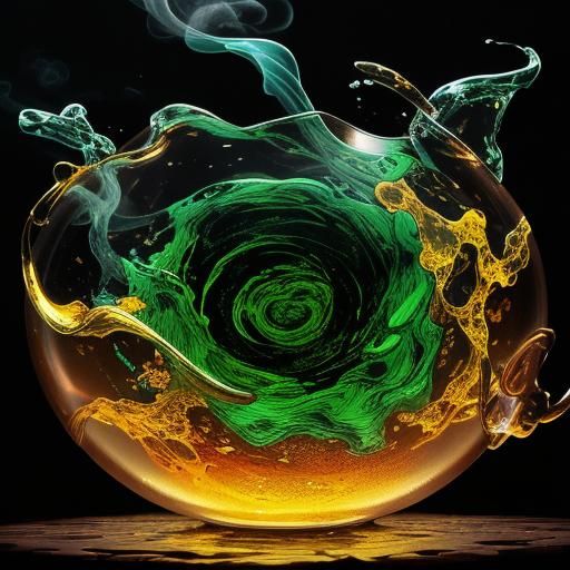 The viscious draught that is copper with amber accretions on...