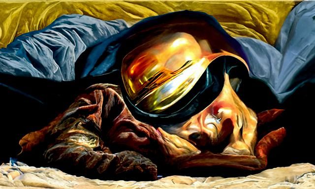 Cosmic Oil Painting: Invisible Man Sleeping