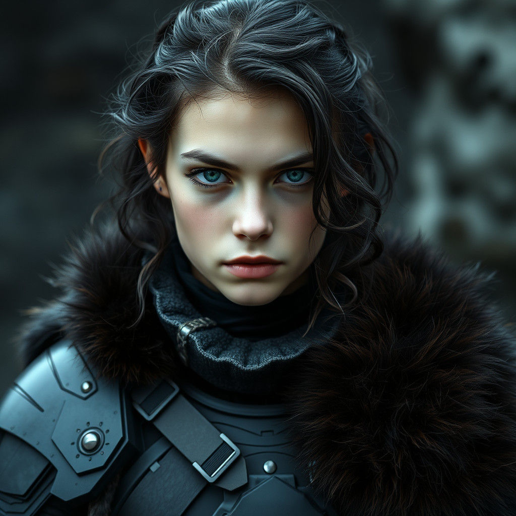 Futuristic German Warrior in Cinematic Film Still