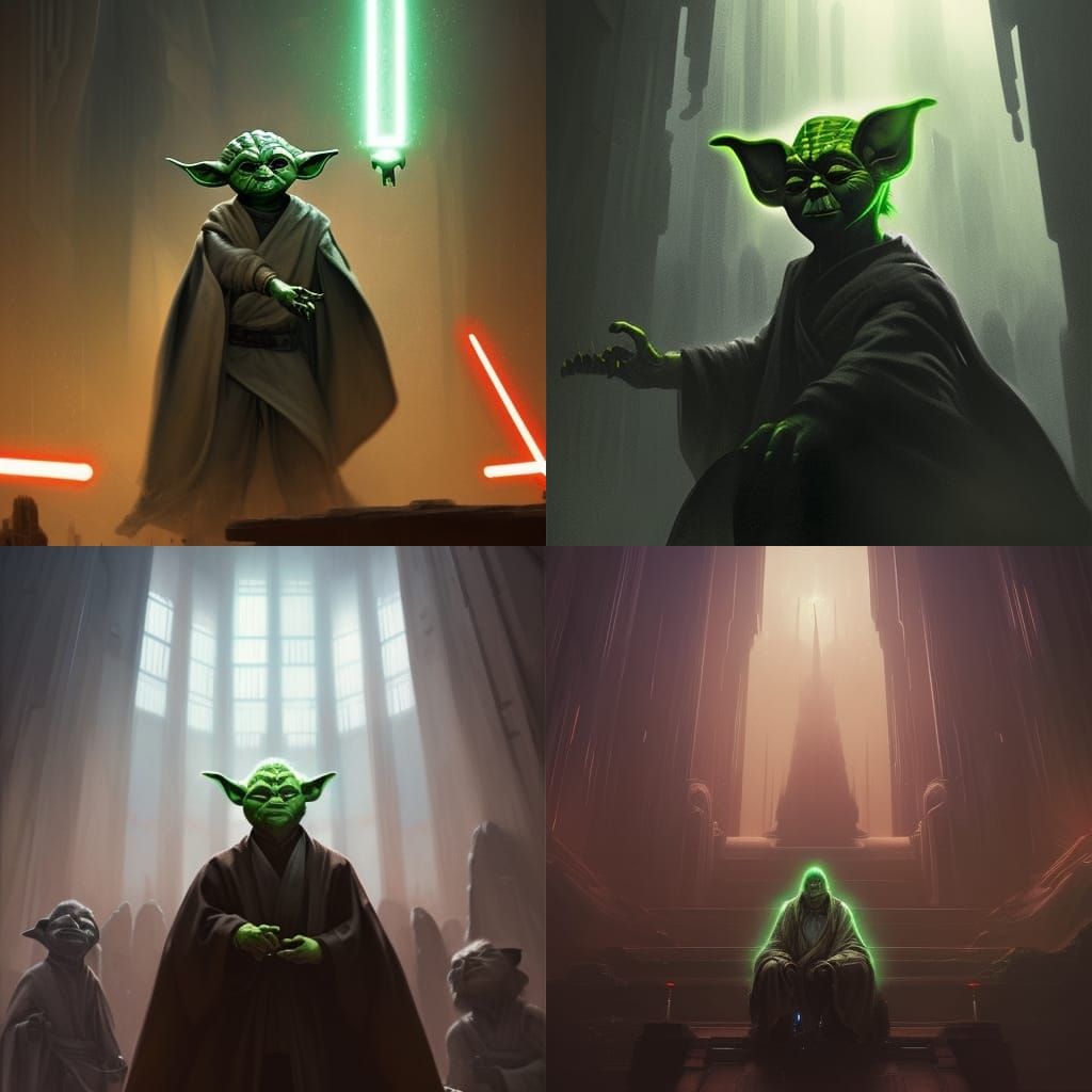 Sith Yoda Masterpiece in Dark Fantasy Style