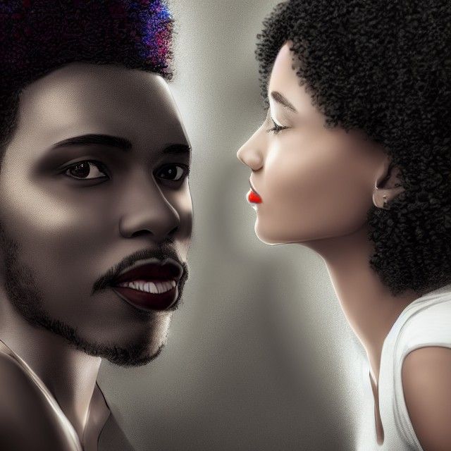 Interracial Couple in Love: Photorealistic Concept Art