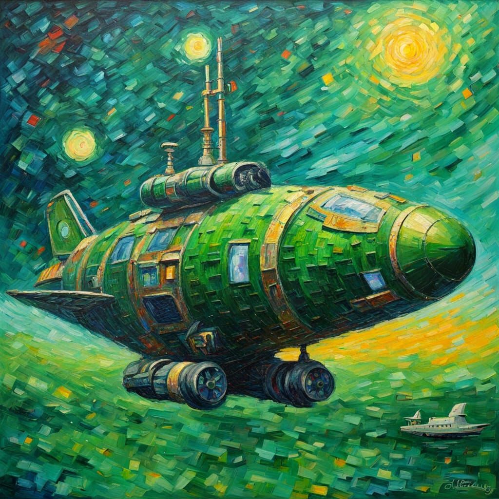 Cosmic Time Capsule in Neo-Impressionist Splendor