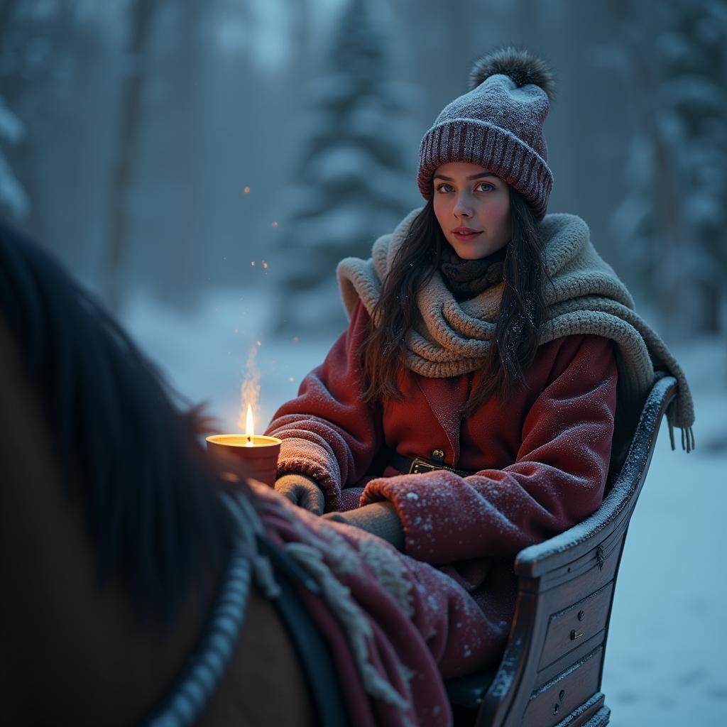 Winter Night Sleigh Ride: A Detailed Matte Painting