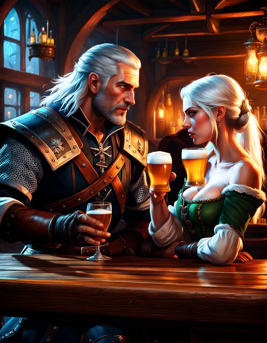 [Outtake] Geralt and Ciri drinking in a pub