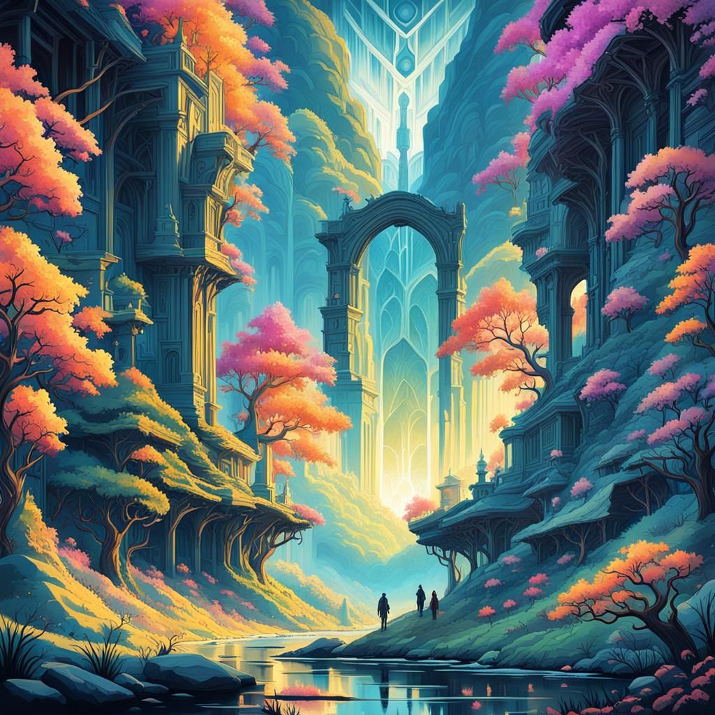 Fauns' Song: A Maximalist Digital Matte Painting