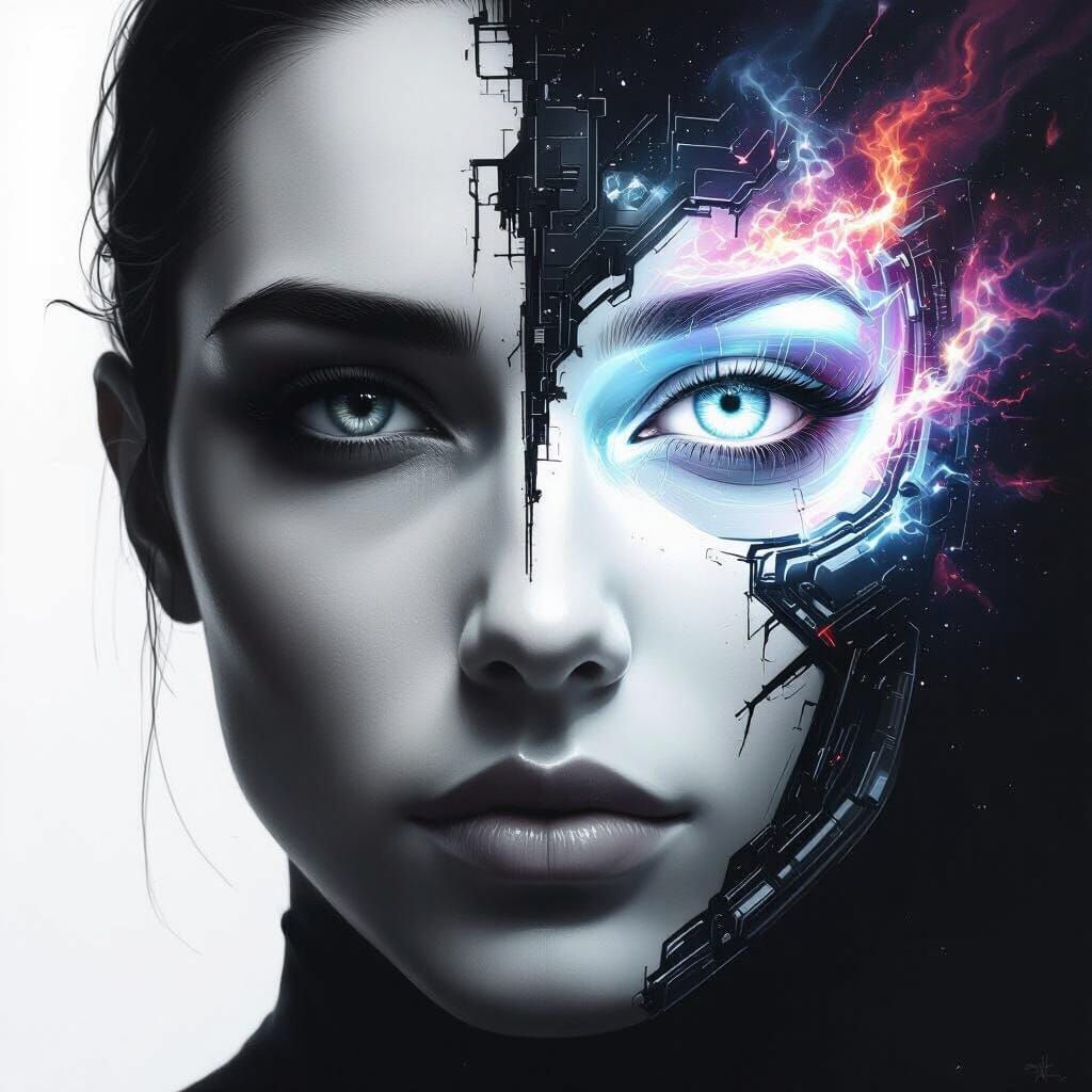 Face of Time: Past and Future Eyes in Digital Painting