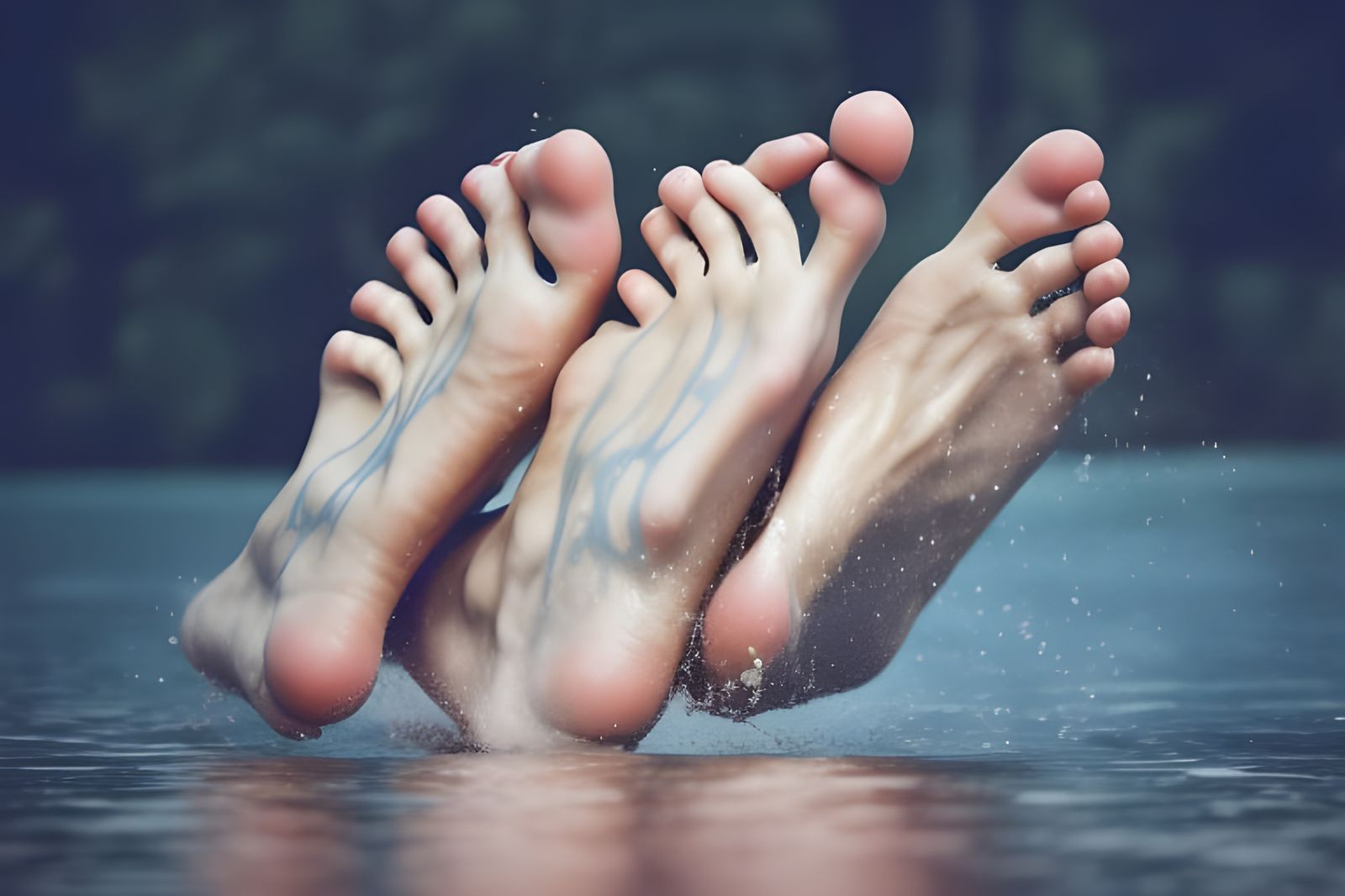 Swans Swimming in Misty Turquoise Lake: Ultrarealistic Photo...