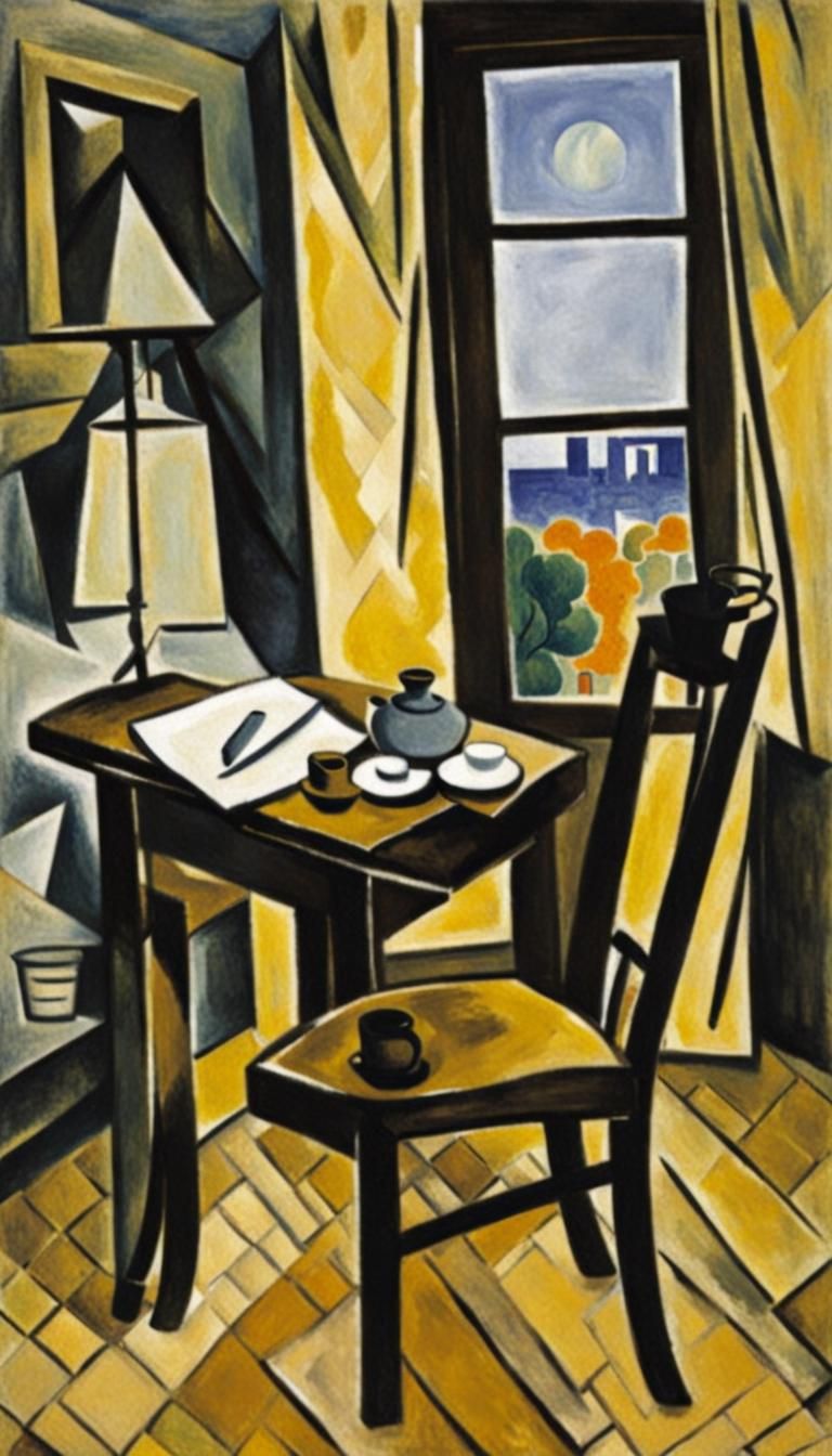 Cubist Room Interior in Fauvist Style