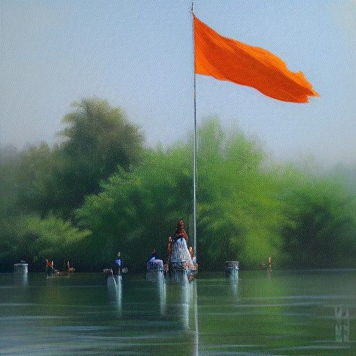 Indian Flag in Oil Painting Style