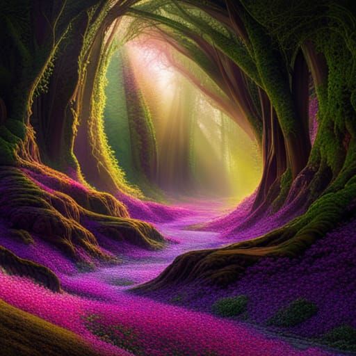 Fractal Light Burst Over Rainbow Valley